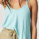 We The Free Free People  Ribbed Flowy Tank Top Mint Green XS Photo 0