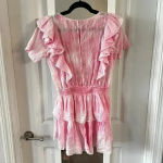 Love Shack Fancy 281  Natasha Short Sleeve Eyelet Mini Dress Size XS Color Pink Photo 8