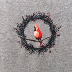 Croft & Barrow Womens Shirt Size XL Christmas Cardinal Wreath Bird Comfy Top Photo 3