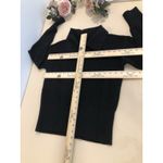 Women Small Cardigan Sweater Long Sleeve Pullover Black Knit Fishnets Y2K Boho Photo 5