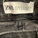 ZARA  Black High Rise Ripped Denim Jean Shorts - Size 4 Photo 3