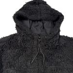 Urban Outfitters  BDG Hooded Cropped Teddy Jacket Size Small Black Cozy Basic Photo 5