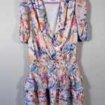 Amanda Uprichard  Nala Tiered Mini Dress Womens L Florence Floral Print Coquette Photo 1