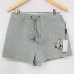 Disney Forever 21 x Pajama Shorts Faux Shearling Size M Gray Bambi Photo 3