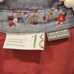 Anthropologie  Building 18 Floral Corduroy Button Down Shirt Size 0 Photo 5