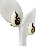 A.L.C. CAVINESS Enamel White Gold Black Clip On Earrings Photo 5