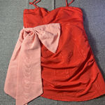 Women's Holiday‎ Sweetheart Bow Mini Dress Future Collective Coral Red LARGE Photo 0