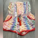 Charlie Jade  100%‎ Silk Multicolor Ikat Print Strapless Romper Size S Photo 5