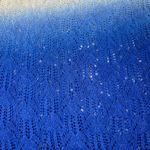 Willi Smith  Ombré Open Knit Sweater in Blue/White Size XL 3/4 Sleeve Photo 5