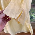 Carole Little Women's Butter Yellow 100% Linen Button Front Top Size 3X Photo 5