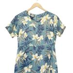 Tommy Bahama  Silk Maxi Dress Seafoam Tropical Long Sheath Size 4 | Small Vintage Photo 5