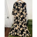 Anthropologie Maison Du Soir Romantic Boho Kimono Robe Floral Black L/XL Spring Photo 5