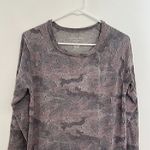 American Eagle  Soft & Sexy Plush Gray Pink Camo Camouflage Long Sleeve Tee Top Photo 3
