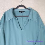 Eloquii New! long sleeve V neck ruffle cuff shirt, women plus size 20 Photo 1