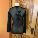 Vintage 70s sheer floral cardigan Black Photo 8