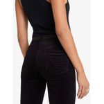 MOTHER Denim MOTHER High Waisted Looker Ankle Soft Skills Black Velvet Pants Photo 2