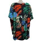 Ekouaer Lace Crochet Summer Beach Cover Up Dress Black Leaf Print Size 2XL NWT Blue Photo 6