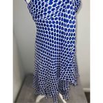 Donna Ricco NEW! 100% Silk Ruffled Dress Blue White Women’s 6P Photo 5