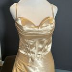 Women’s Full Length Prom Party Dress Criss Cross Straps Leg Slit Size 8 NEW Photo 1