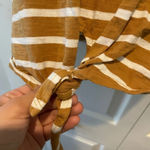 Wishlist Brown & White Striped Sleeveless Tie Top Photo 1