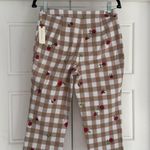 Maeve Gingham Floral Embroidered Capri Pants NWT - size 4 Photo 2