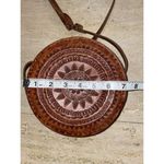 Leather Crossbody Handbag Circular Hand Tooled Handmade‎ Genuine Leather Photo 6