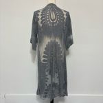 Rebellion  Mesh Lace Crochet Duster Open Sheer Cardigan Heather Grey Sz M Photo 2