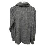 Houndstooth Boho Chic Cowlneck Sweater MEDIUM Black White Grommet Pullover Knit Photo 1