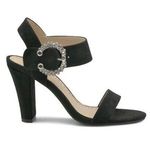 Adrienne Vittadini Black AV-Geno Sling Back Rhinestone Buckle Heel Sz 8M Photo 0