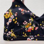 Aerie New Offline Floral Print Mesh Back Plunge Sports Bra Black Size Small Photo 6