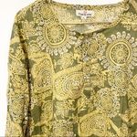 Flying Lotus Size XL Green Floral Print Cotton Made in India Blouse Top Photo 1