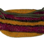 None Multicolor Felted Knit Tufted Boho Basket Bag Extra Large Size Photo 3