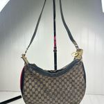 Gucci  Beige Ebony Shoulder Bag with Navy Trim Photo 2