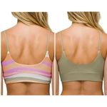 prAna  Bikini Set Willow Falls Top Gemma Bottom Striped Reversible Orange Pink XL Photo 3