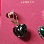 Kurt Geiger London Heart Lever Back Drop Earrings with Emerald Stone Photo 2