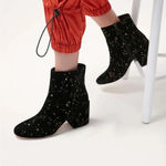 Urban Outfitters Margot Velvet Constellation Heeled Booties Size 8 EU 39 Photo 9