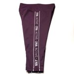 Zyia  Light N Tight Crop Capri Legging Burgundy Logo Stripe Photo 4