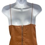 Wild Fable  Women XL Copper Faux Leather Spaghetti Strap Dress Zip Back NEW Photo 3