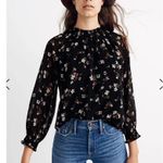 Madewell Smocked Mockneck Top in Backyard Blooms Photo 0
