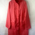 Oversized Long Rain Poncho Full Zip Polka Dot One Size Pink Size undefined Photo 13