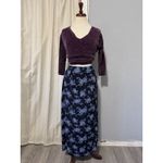 Kathie Lee Collection Vintage  Back Slit Midi Farm Skirt 14 Rayon Made in USA 90s Photo 2