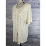 Melissa Tunic Top Womens 16W Crinkle Texture Button Detail Zip Back Ivory USA Photo 4