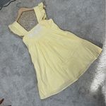 Draper James  Women’s Maddie Embroidered Babydoll Dress In Yellow Stripe Easter S Photo 3