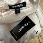 EXPRESS NEW  Cream Silk Satin Sleeveless High Neck Slit Bridesmaid Sheath Dress S Photo 2