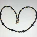 Handmade Black & Yellow Seed Bead Beaded Boho Necklace Photo 0