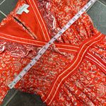 Cleobella Blair Tassel-Cuff Ruffle Short Sleeve Mini Dress Floral Orange Small S Photo 14