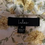 Lulus White Yellow Floral Silk Satin High Waisted Peasant Slip Midi Skirt Size M Photo 4