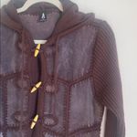 Vintage Leather & Knit Hooded Jacket Brown Size L Photo 1