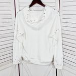 Boston Proper Velour Rhinestones Hoodie Sweater White XS Sweatshirt Top Photo 8