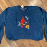 Vintage Denim Embroidered Pant Set Size Medium Blue Photo 2